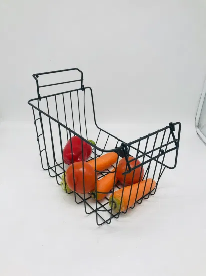 Cesta colgante duradera de almacenamiento de frutas y verduras de metal de hierro para cocina